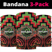Aotearoa Ngati Maru Neck Gaiter Maori Iwi Poutama Puhoro Tattoo LT14 package One Size: 25*50cm Red - Polynesian Pride