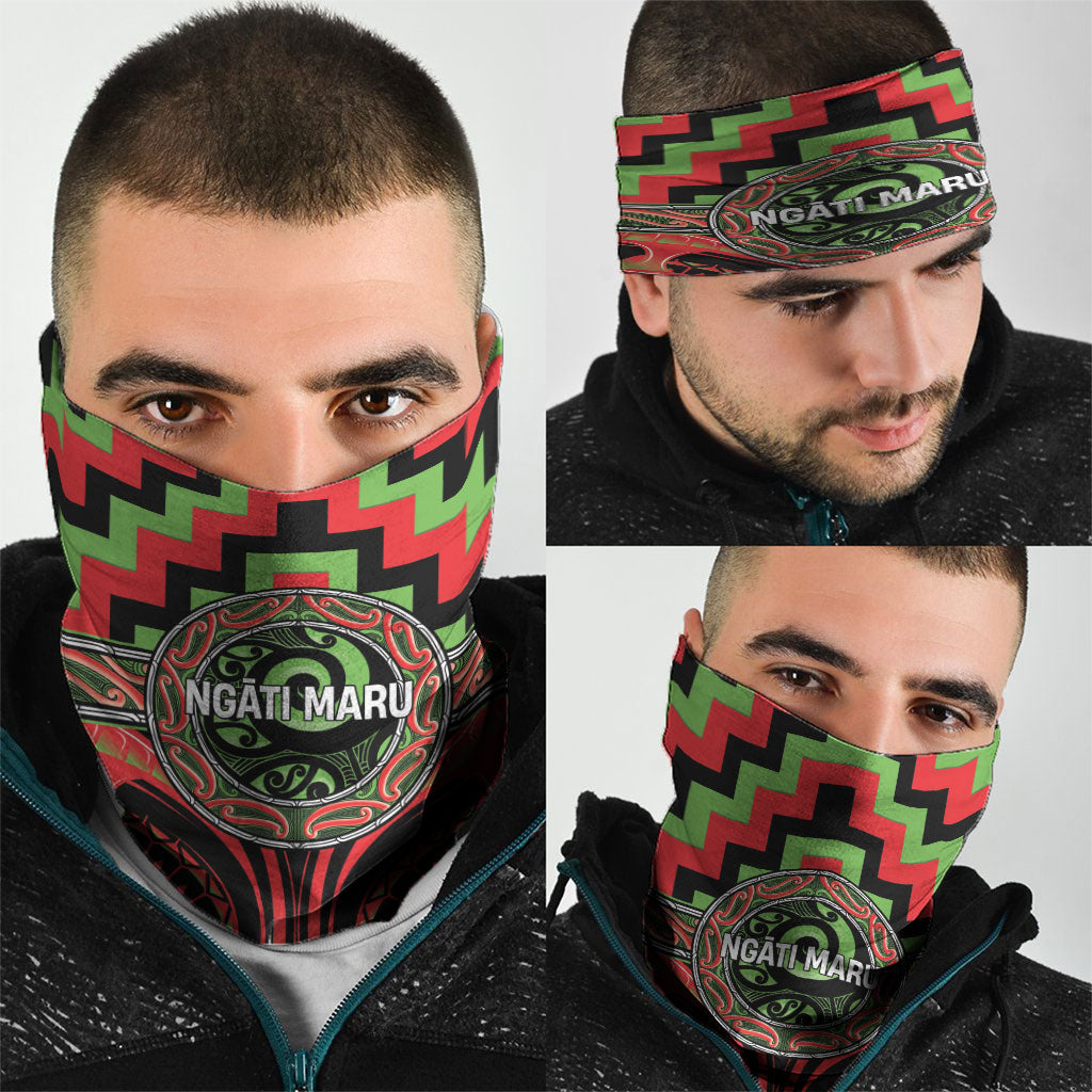 Aotearoa Ngati Maru Neck Gaiter Maori Iwi Poutama Puhoro Tattoo LT14 - Polynesian Pride