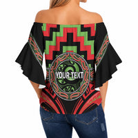 Aotearoa Ngati Maru Personalised Off Shoulder Wrap Waist Top Maori Iwi Poutama Puhoro Tattoo LT14 - Polynesian Pride