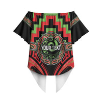 Aotearoa Ngati Maru Personalised Off Shoulder Wrap Waist Top Maori Iwi Poutama Puhoro Tattoo LT14 - Polynesian Pride
