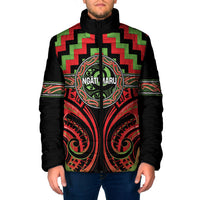 Aotearoa Ngati Maru Personalised Padded Jacket Maori Iwi Poutama Puhoro Tattoo LT14 Men Red - Polynesian Pride