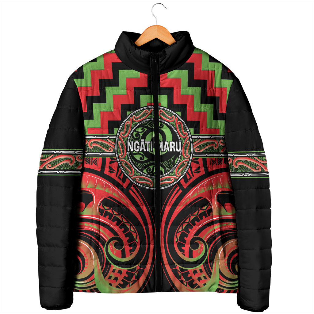 Aotearoa Ngati Maru Personalised Padded Jacket Maori Iwi Poutama Puhoro Tattoo LT14 - Polynesian Pride