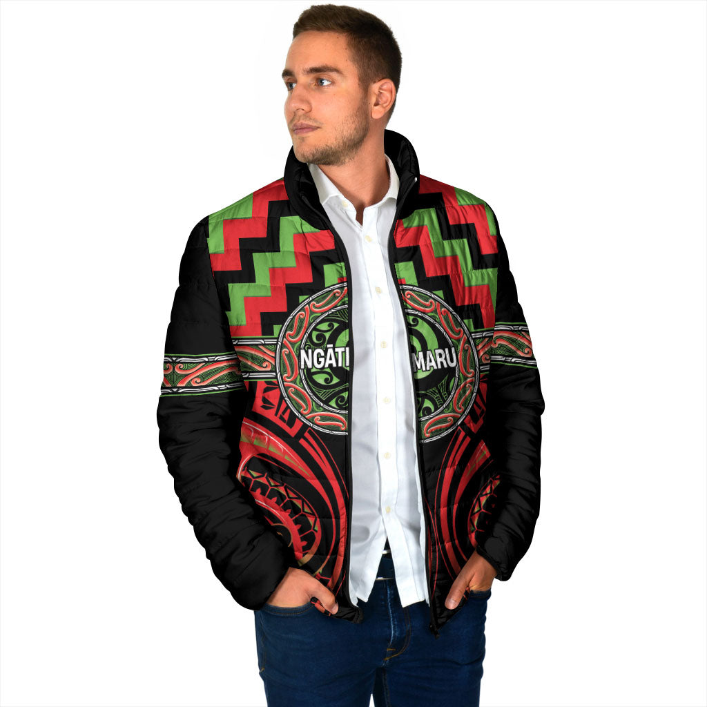 Aotearoa Ngati Maru Personalised Padded Jacket Maori Iwi Poutama Puhoro Tattoo LT14 - Polynesian Pride
