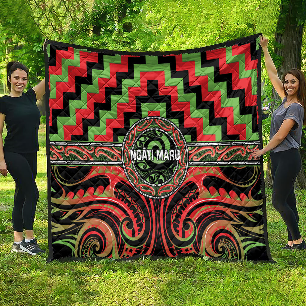 Aotearoa Ngati Maru Quilt Maori Iwi Poutama Puhoro Tattoo LT14 - Polynesian Pride