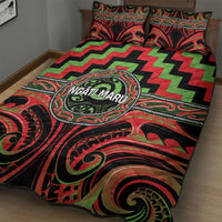Aotearoa Ngati Maru Quilt Bed Set Maori Iwi Poutama Puhoro Tattoo LT14 - Polynesian Pride