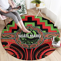 Aotearoa Ngati Maru Round Carpet Maori Iwi Poutama Puhoro Tattoo LT14 - Polynesian Pride