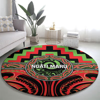 Aotearoa Ngati Maru Round Carpet Maori Iwi Poutama Puhoro Tattoo LT14 - Polynesian Pride