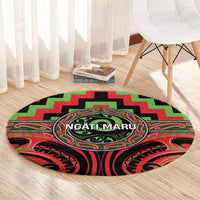Aotearoa Ngati Maru Round Carpet Maori Iwi Poutama Puhoro Tattoo LT14 - Polynesian Pride