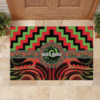 Aotearoa Ngati Maru Rubber Doormat Maori Iwi Poutama Puhoro Tattoo LT14 Red - Polynesian Pride