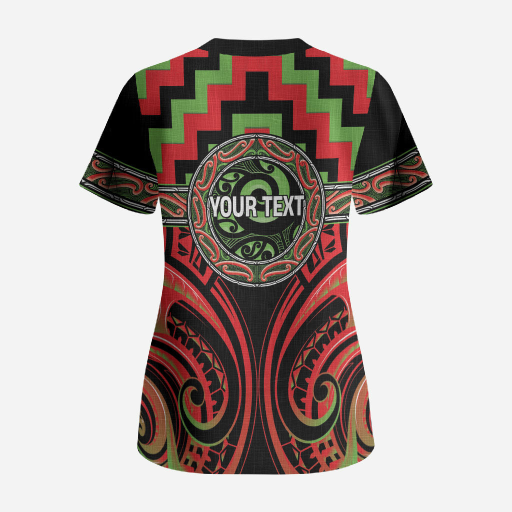 Aotearoa Ngati Maru Personalised Scrub Top Maori Iwi Poutama Puhoro Tattoo LT14 - Polynesian Pride