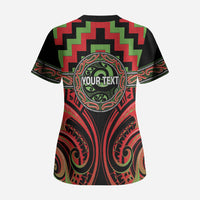 Aotearoa Ngati Maru Personalised Scrub Top Maori Iwi Poutama Puhoro Tattoo LT14 - Polynesian Pride