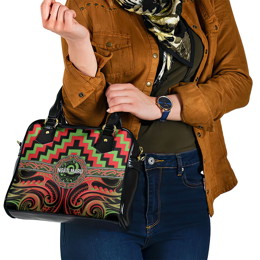 Aotearoa Ngati Maru Shoulder Handbag Maori Iwi Poutama Puhoro Tattoo LT14 - Polynesian Pride
