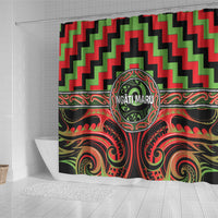 Aotearoa Ngati Maru Shower Curtain Maori Iwi Poutama Puhoro Tattoo LT14 - Polynesian Pride