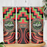 Aotearoa Ngati Maru Personalised Skinny Tumbler Maori Iwi Poutama Puhoro Tattoo LT14 - Polynesian Pride