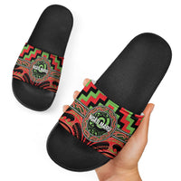 Aotearoa Ngati Maru Slide Sandals Maori Iwi Poutama Puhoro Tattoo LT14 - Polynesian Pride