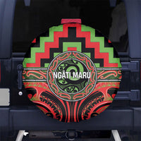 Aotearoa Ngati Maru Spare Tire Cover Maori Iwi Poutama Puhoro Tattoo LT14 No hole Red - Polynesian Pride