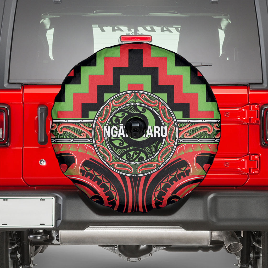 Aotearoa Ngati Maru Spare Tire Cover Maori Iwi Poutama Puhoro Tattoo LT14 - Polynesian Pride