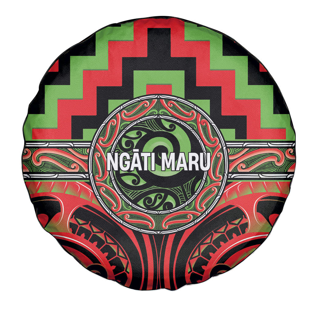 Aotearoa Ngati Maru Spare Tire Cover Maori Iwi Poutama Puhoro Tattoo LT14 - Polynesian Pride