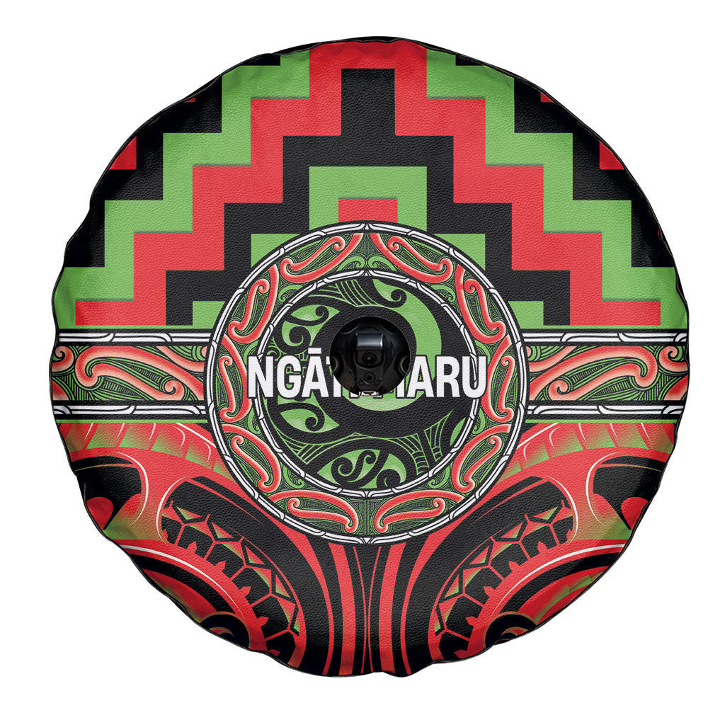 Aotearoa Ngati Maru Spare Tire Cover Maori Iwi Poutama Puhoro Tattoo LT14 - Polynesian Pride