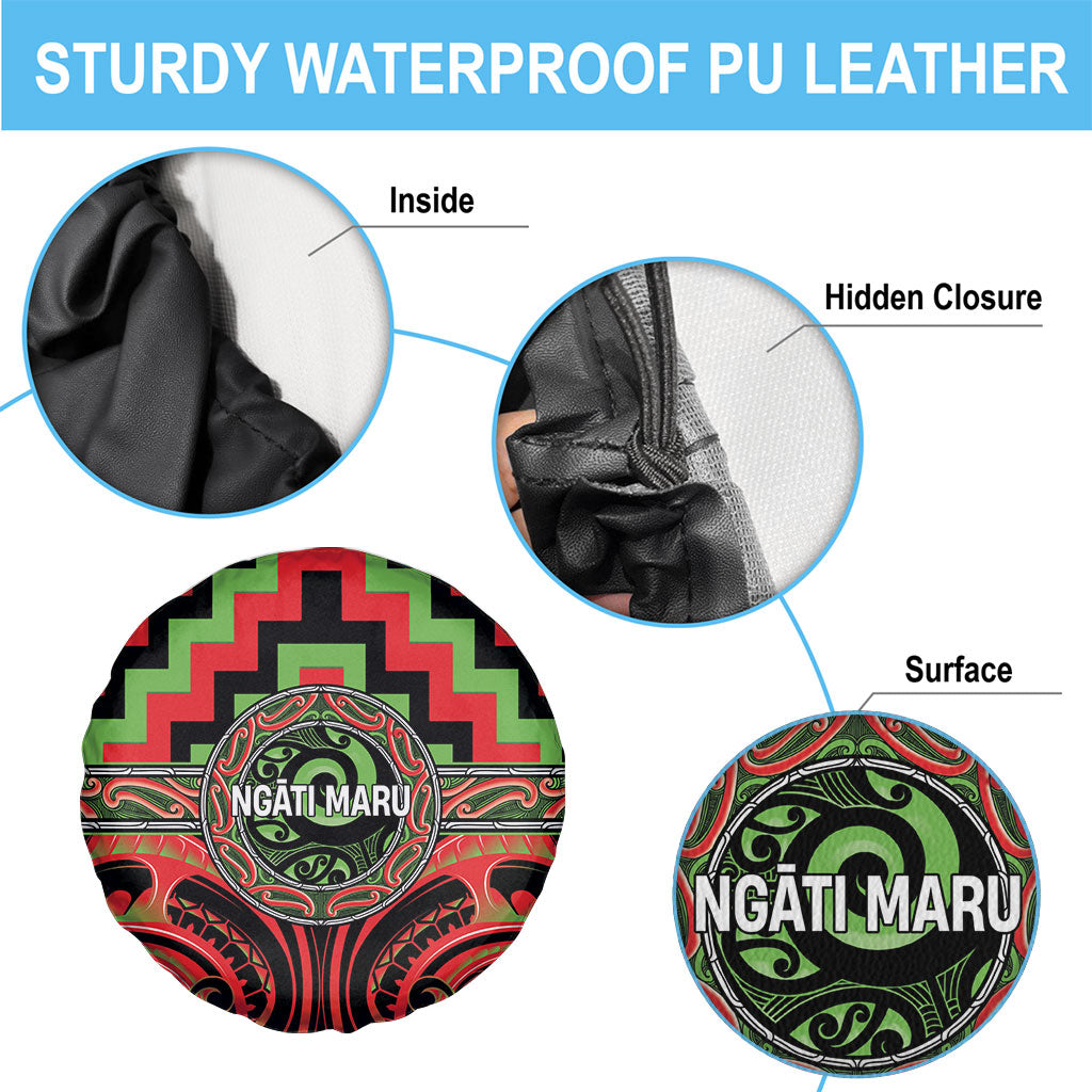 Aotearoa Ngati Maru Spare Tire Cover Maori Iwi Poutama Puhoro Tattoo LT14 - Polynesian Pride