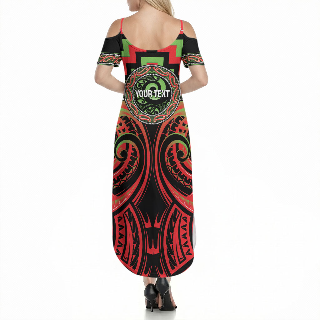 Aotearoa Ngati Maru Personalised Summer Maxi Dress Maori Iwi Poutama Puhoro Tattoo LT14 - Polynesian Pride