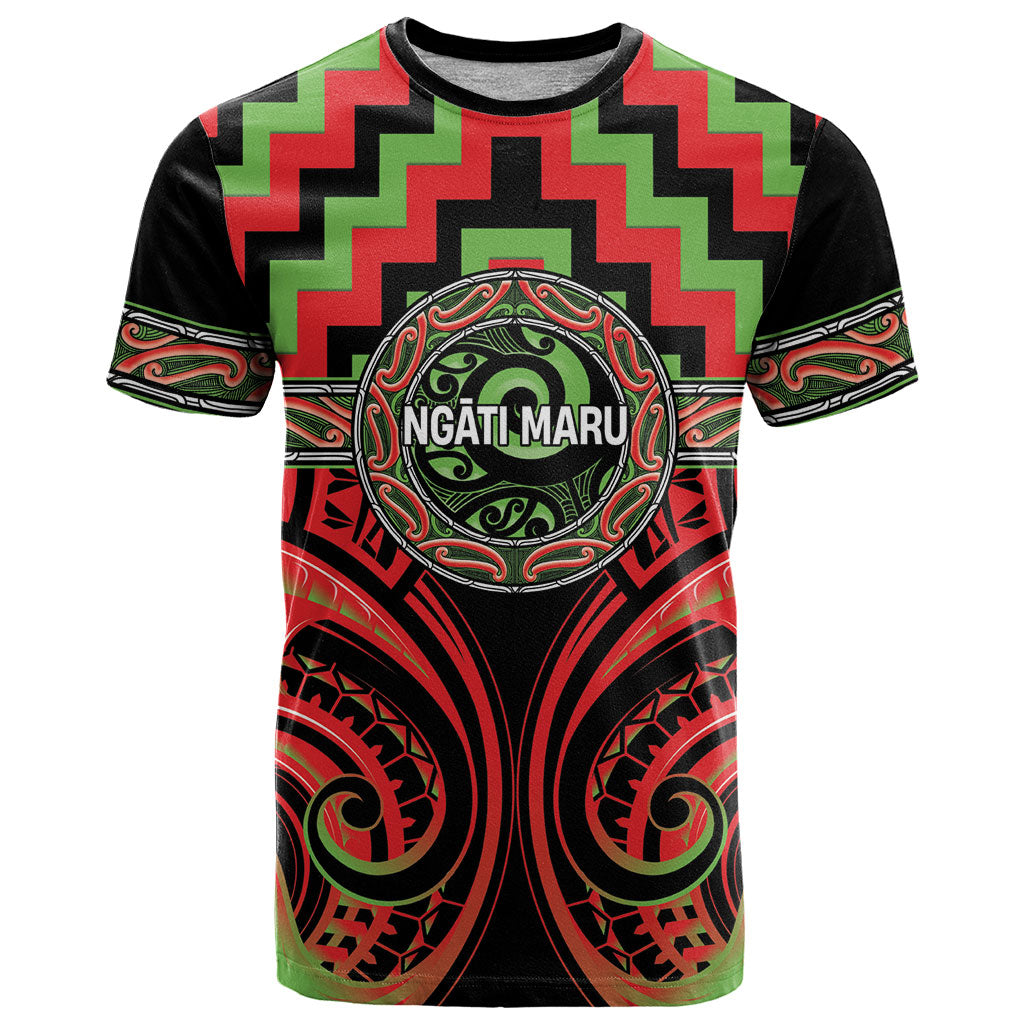 Aotearoa Ngati Maru Personalised T Shirt Maori Iwi Poutama Puhoro Tattoo LT14 Red - Polynesian Pride