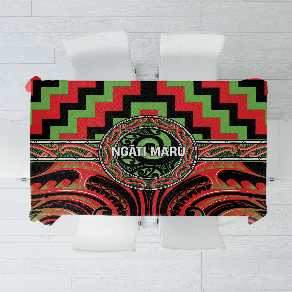 Aotearoa Ngati Maru Tablecloth Maori Iwi Poutama Puhoro Tattoo LT14 Red - Polynesian Pride