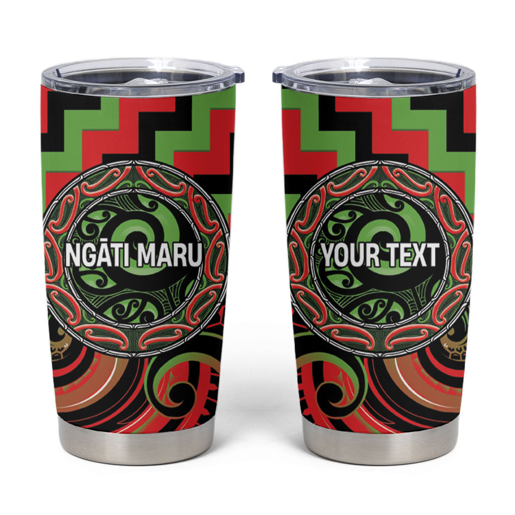 Aotearoa Ngati Maru Personalised Tumbler Cup Maori Iwi Poutama Puhoro Tattoo LT14 Red - Polynesian Pride