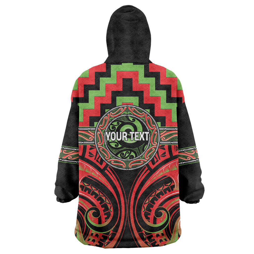 Aotearoa Ngati Maru Personalised Wearable Blanket Hoodie Maori Iwi Poutama Puhoro Tattoo LT14 - Polynesian Pride