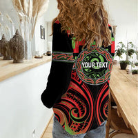 Aotearoa Ngati Maru Personalised Women Casual Shirt Maori Iwi Poutama Puhoro Tattoo LT14 - Polynesian Pride