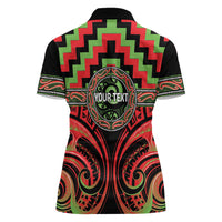 Aotearoa Ngati Maru Personalised Women Polo Shirt Maori Iwi Poutama Puhoro Tattoo LT14 - Polynesian Pride