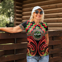 Aotearoa Ngati Maru Personalised Women Polo Shirt Maori Iwi Poutama Puhoro Tattoo LT14 - Polynesian Pride