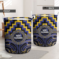 Aotearoa Ngati Raukawa Laundry Basket Maori Iwi Poutama Puhoro Tattoo LT14 - Polynesian Pride