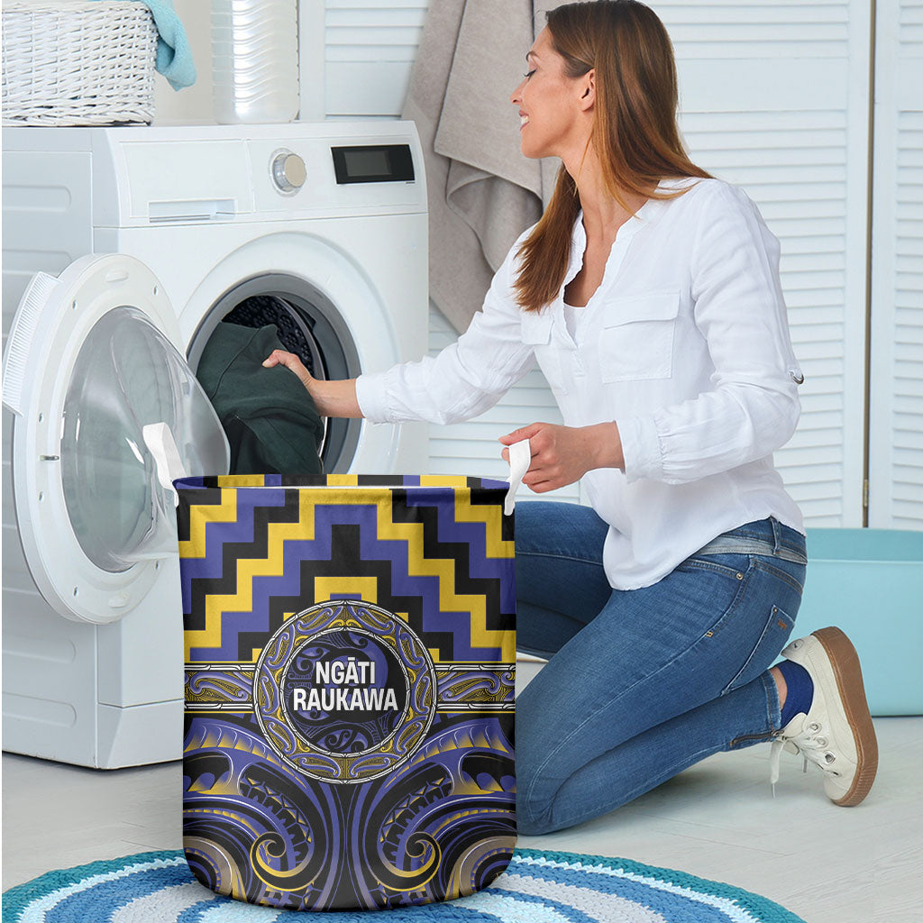Aotearoa Ngati Raukawa Laundry Basket Maori Iwi Poutama Puhoro Tattoo LT14 - Polynesian Pride