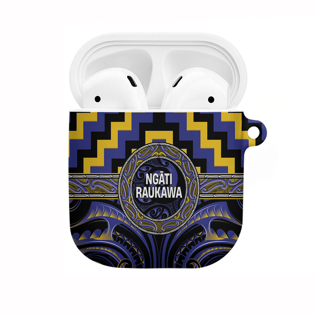 Aotearoa Ngati Raukawa AirPods Case Maori Iwi Poutama Puhoro Tattoo LT14 Blue - Polynesian Pride