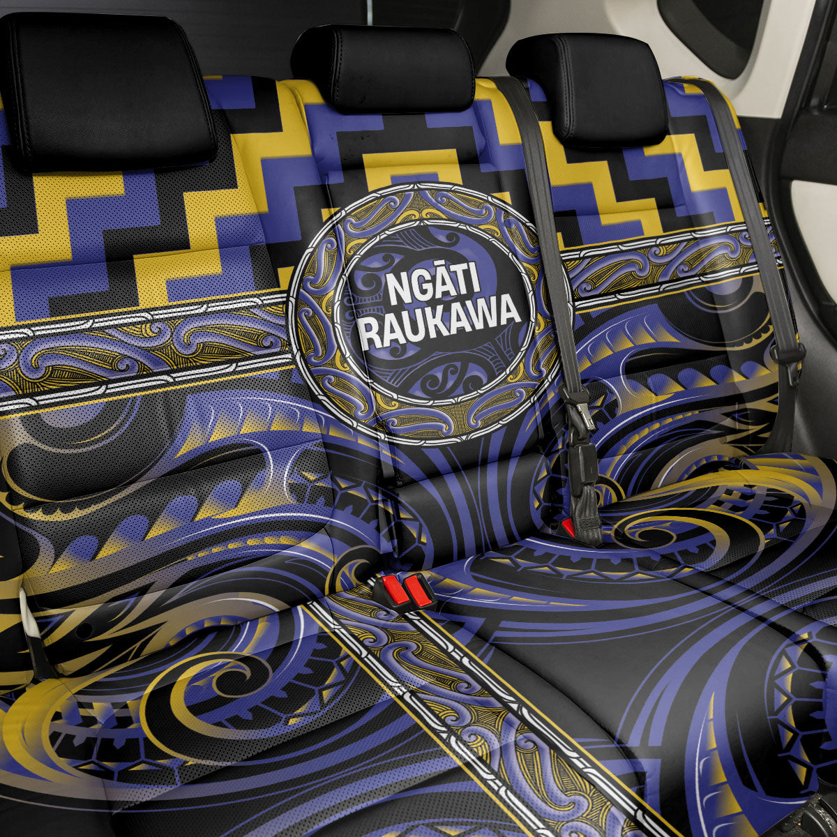 Aotearoa Ngati Raukawa Back Car Seat Cover Maori Iwi Poutama Puhoro Tattoo LT14 - Polynesian Pride