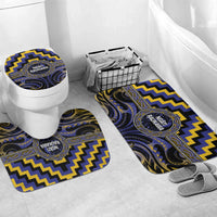 Aotearoa Ngati Raukawa Bathroom Set Maori Iwi Poutama Puhoro Tattoo LT14 Mat Set Only (3 pcs) One Size Blue - Polynesian Pride