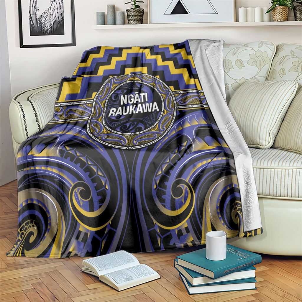 Aotearoa Ngati Raukawa Blanket Maori Iwi Poutama Puhoro Tattoo LT14 Blue - Polynesian Pride