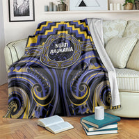 Aotearoa Ngati Raukawa Blanket Maori Iwi Poutama Puhoro Tattoo LT14 Blue - Polynesian Pride
