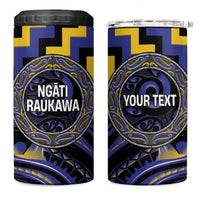 Aotearoa Ngati Raukawa Personalised 4 in 1 Can Cooler Tumbler Maori Iwi Poutama Puhoro Tattoo LT14 One Size: 16 oz Blue - Polynesian Pride