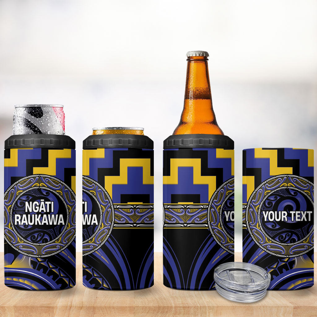 Aotearoa Ngati Raukawa Personalised 4 in 1 Can Cooler Tumbler Maori Iwi Poutama Puhoro Tattoo LT14 - Polynesian Pride