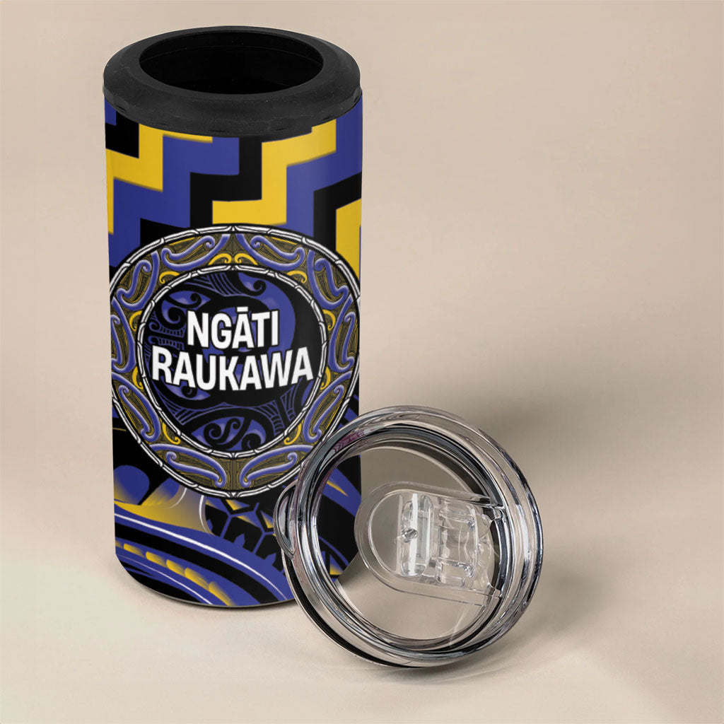 Aotearoa Ngati Raukawa Personalised 4 in 1 Can Cooler Tumbler Maori Iwi Poutama Puhoro Tattoo LT14 - Polynesian Pride