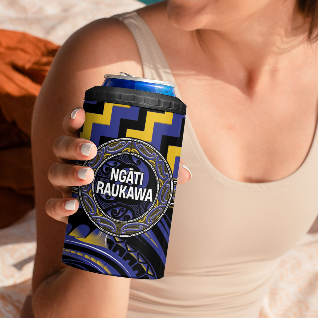 Aotearoa Ngati Raukawa Personalised 4 in 1 Can Cooler Tumbler Maori Iwi Poutama Puhoro Tattoo LT14 - Polynesian Pride