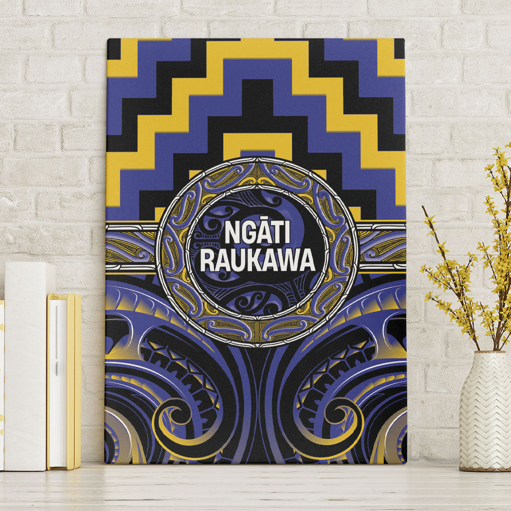 Aotearoa Ngati Raukawa Canvas Wall Art Maori Iwi Poutama Puhoro Tattoo LT14 Without Frame Blue - Polynesian Pride
