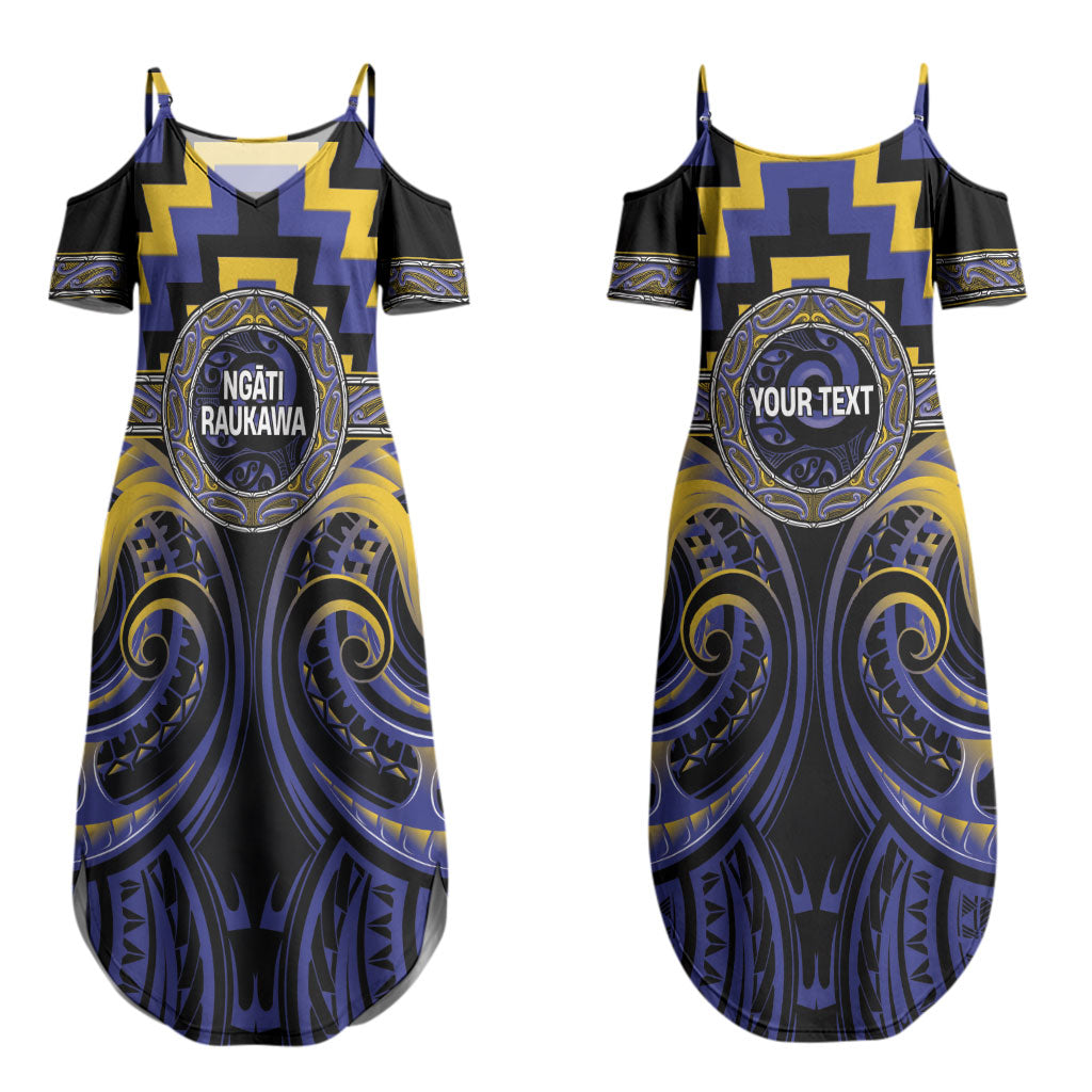 Aotearoa Ngati Raukawa Personalised Couples Matching Summer Maxi Dress and Long Sleeve Button Shirt Maori Iwi Poutama Puhoro Tattoo LT14 - Polynesian Pride