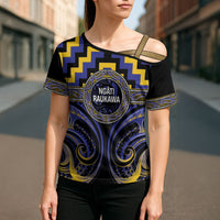 Aotearoa Ngati Raukawa Personalised Cross Shoulder Shirt Maori Iwi Poutama Puhoro Tattoo LT14 - Polynesian Pride