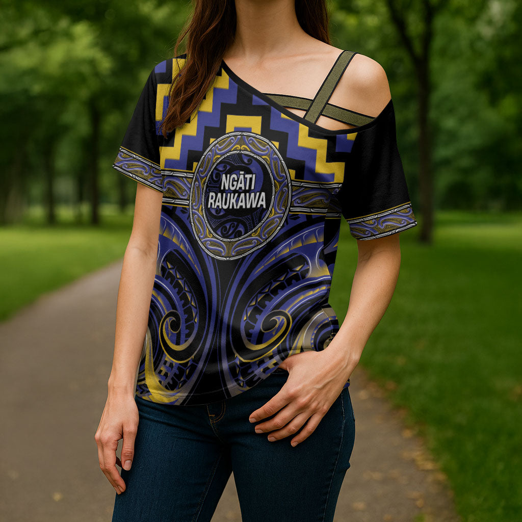 Aotearoa Ngati Raukawa Personalised Cross Shoulder Shirt Maori Iwi Poutama Puhoro Tattoo LT14 - Polynesian Pride