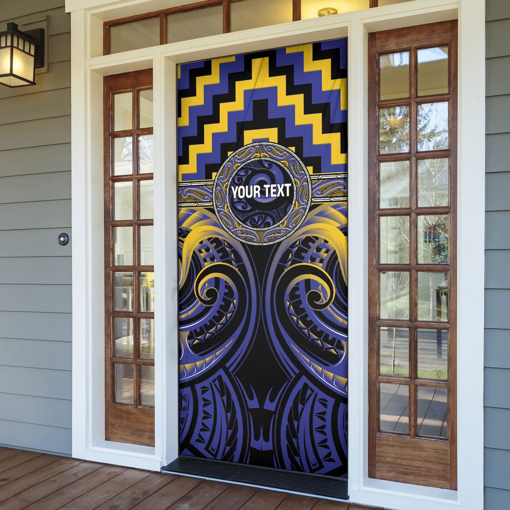Aotearoa Ngati Raukawa Personalised Door Cover Maori Iwi Poutama Puhoro Tattoo LT14 - Polynesian Pride