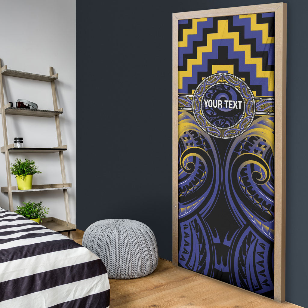 Aotearoa Ngati Raukawa Personalised Door Cover Maori Iwi Poutama Puhoro Tattoo LT14 - Polynesian Pride