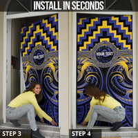 Aotearoa Ngati Raukawa Personalised Door Cover Maori Iwi Poutama Puhoro Tattoo LT14 - Polynesian Pride